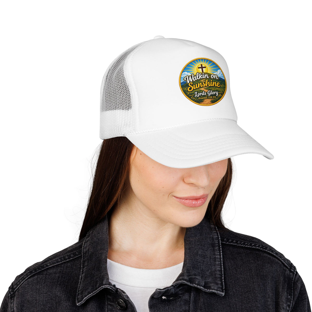 Walkin' on Sunshine Trucker Hat — 'Lord's Glory with Lori' Christian Mesh Cap