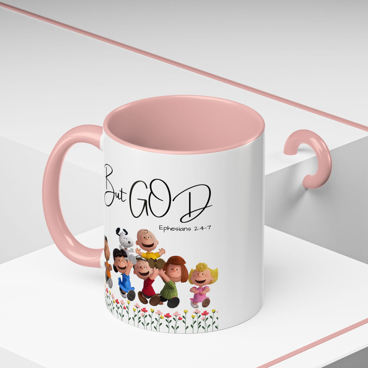 But God Scripture Coffee Mug — Genesis 50:20 Inspirational Heart Accent Mug (11/15oz)