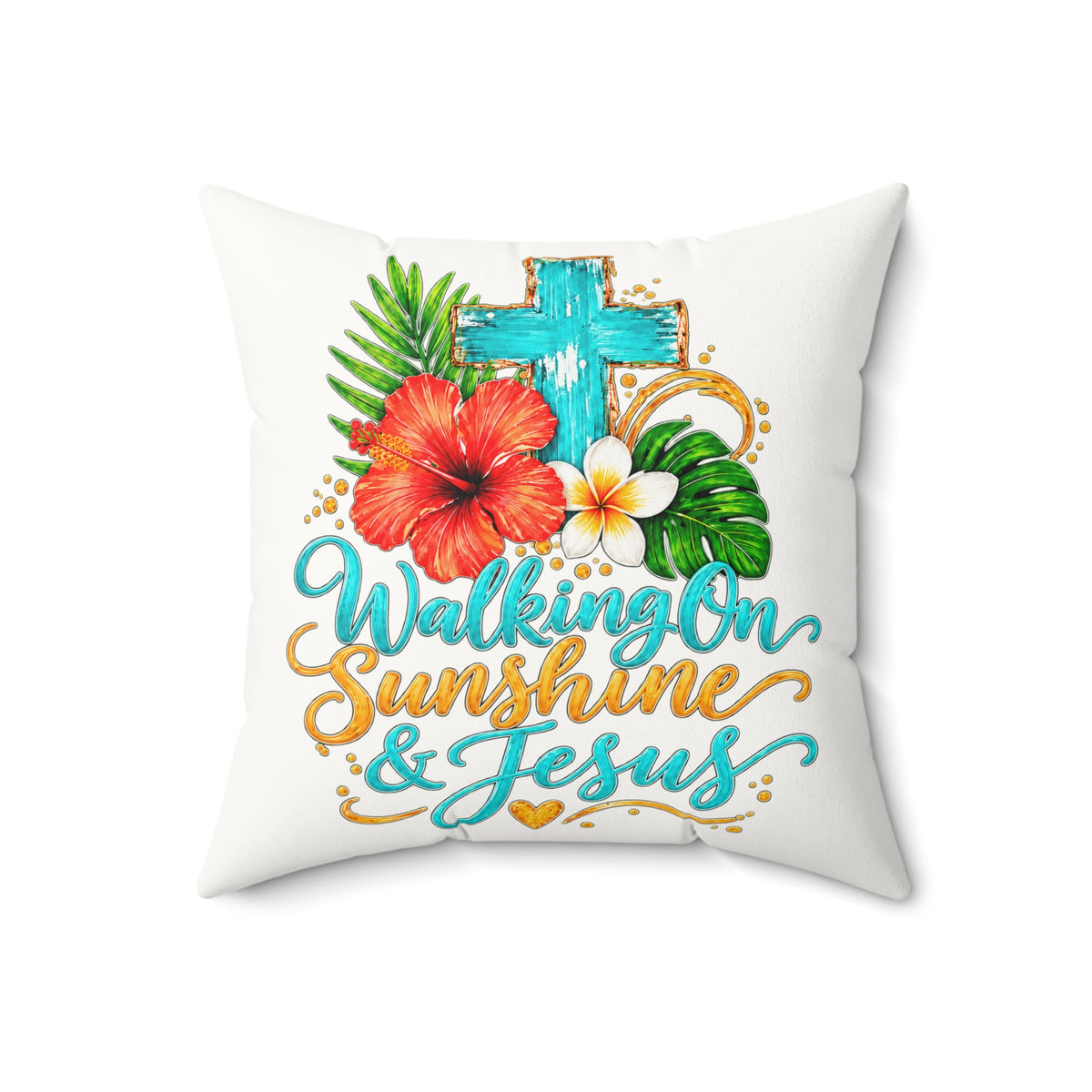 Walking on Sunshine Faux Suede Square Pillow