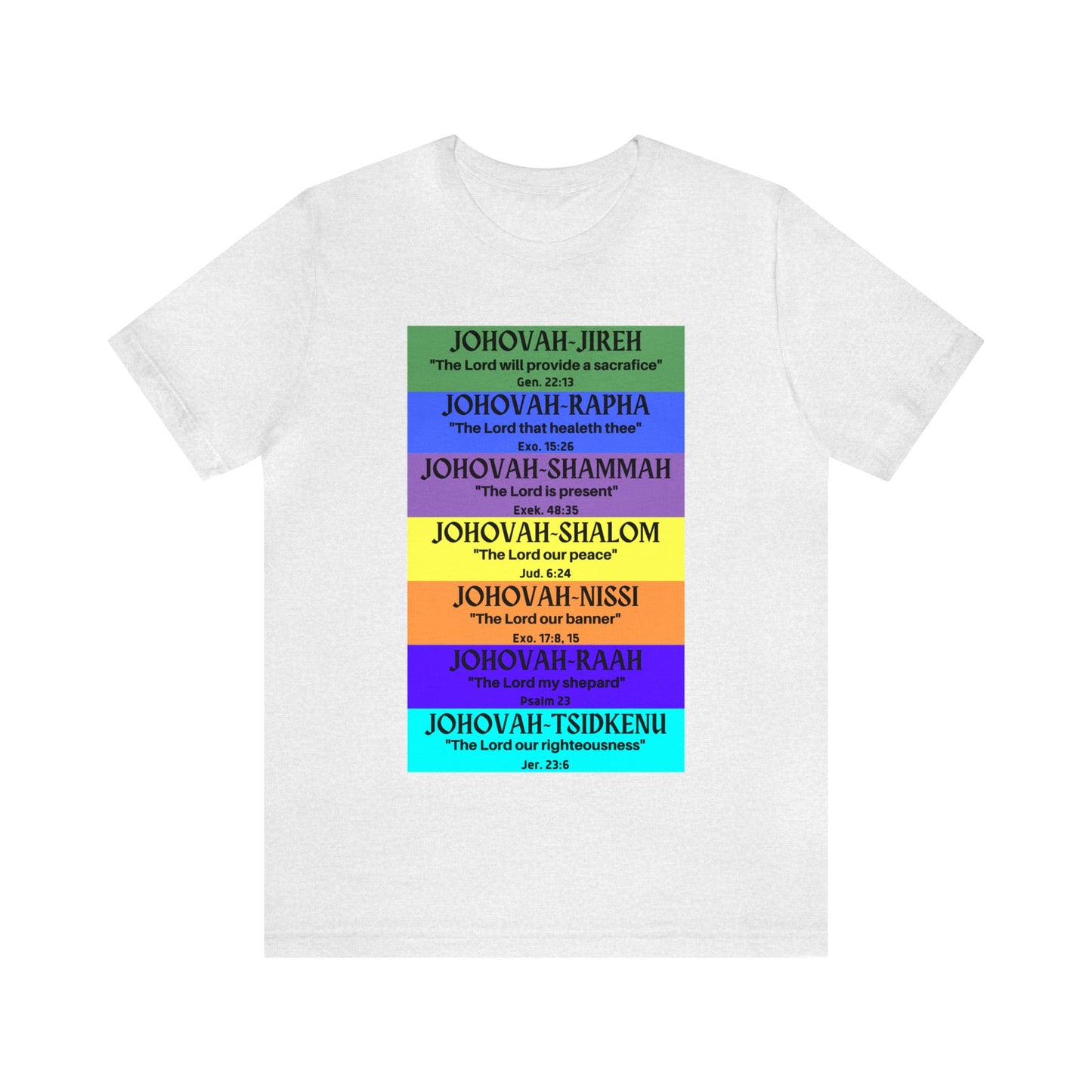 JEHOVAH's  names - Many Colors Unisex Jersey Short Sleeve Tee