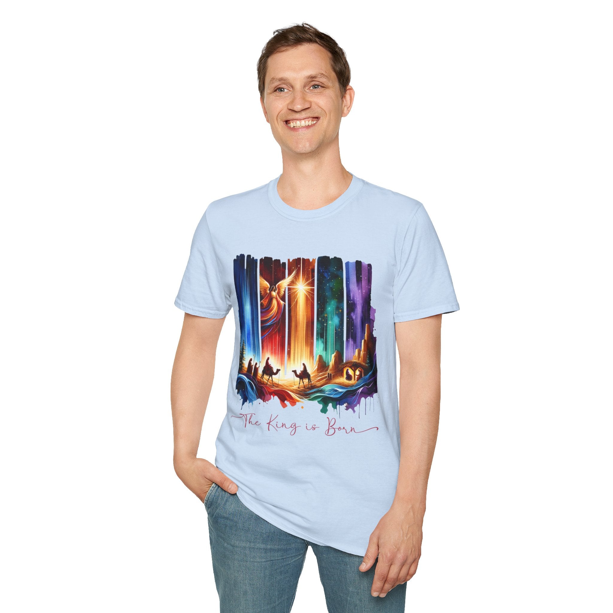 Vibrant Fantasy T-Shirt, Colorful Graphic Tee, Unisex Art Shirt, Great Gift for Fans, Unique Casual Wear, The King is Born Shirt