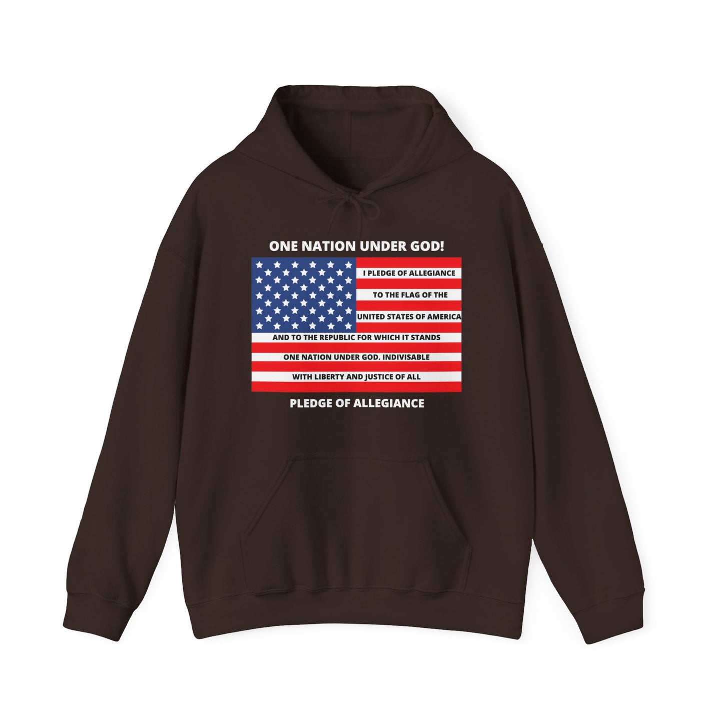 Pledge of Allegiance One Nation under GOD! Unisex Heavy Blend Hooded Sweatshirt