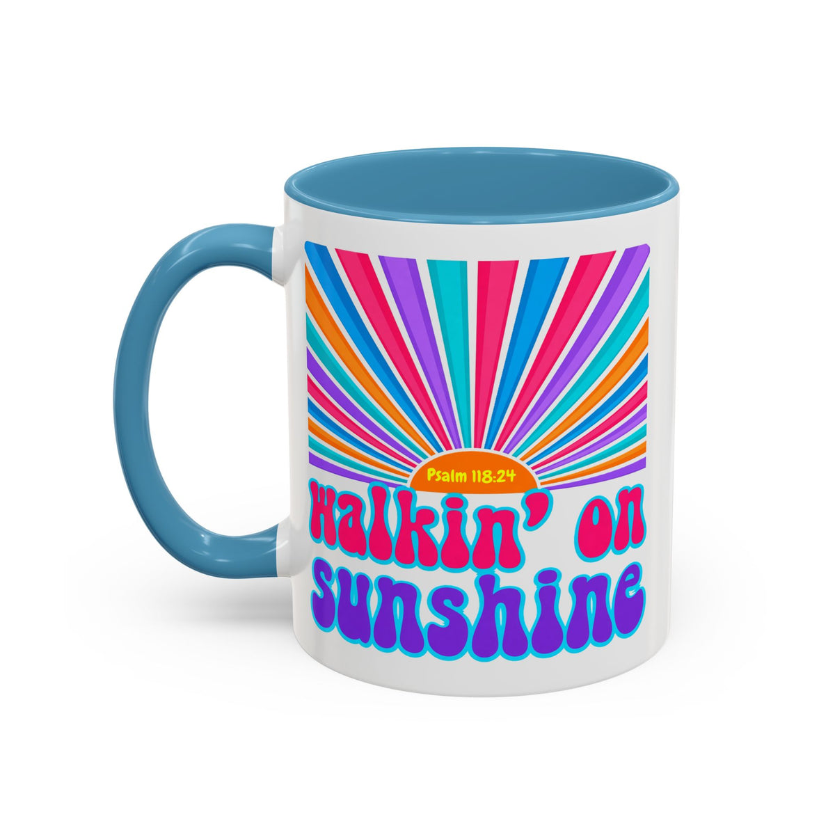 Coffee Mug — "Walkin' on Sunshine" Retro Psalm 118:24 Accent Mug