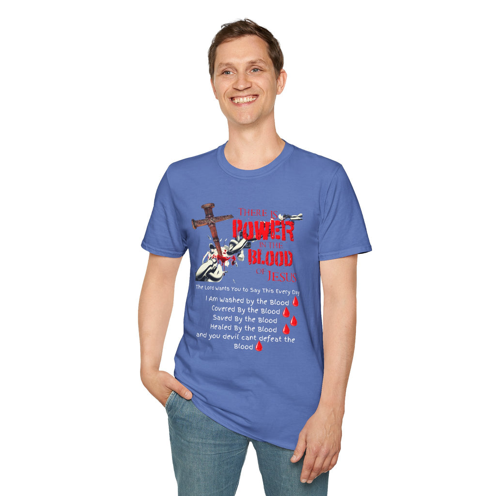 There's Power in the Blood of Jesus T-Shirt — Christian Cross Faith Shirt (Washed by the Blood)