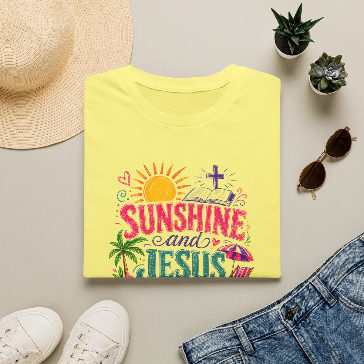 Sunshine and Jesus Christian Faith T-Shirt