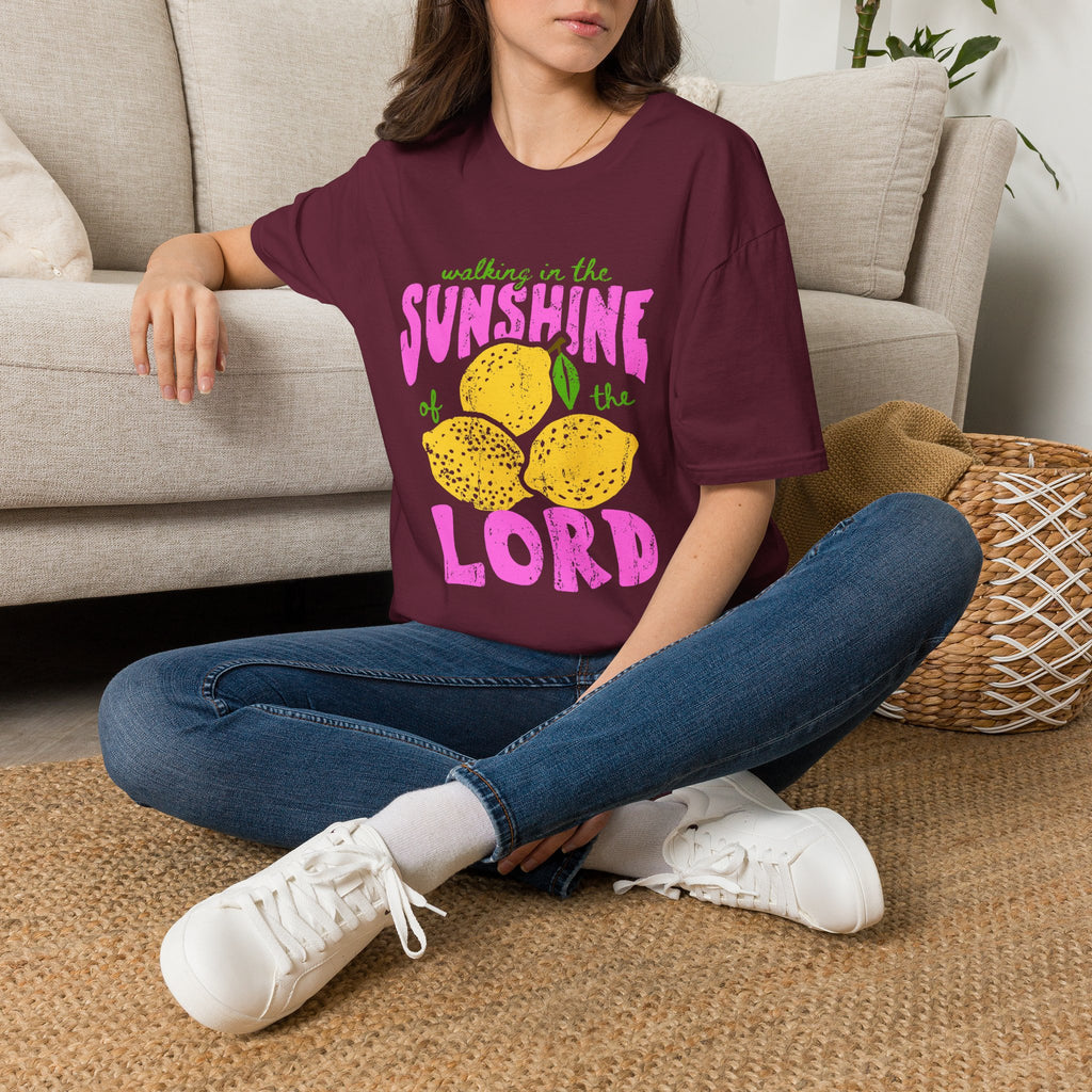 Walking on the Sunshine of the Lord T‑Shirt — Bright Lemon Faith Tee