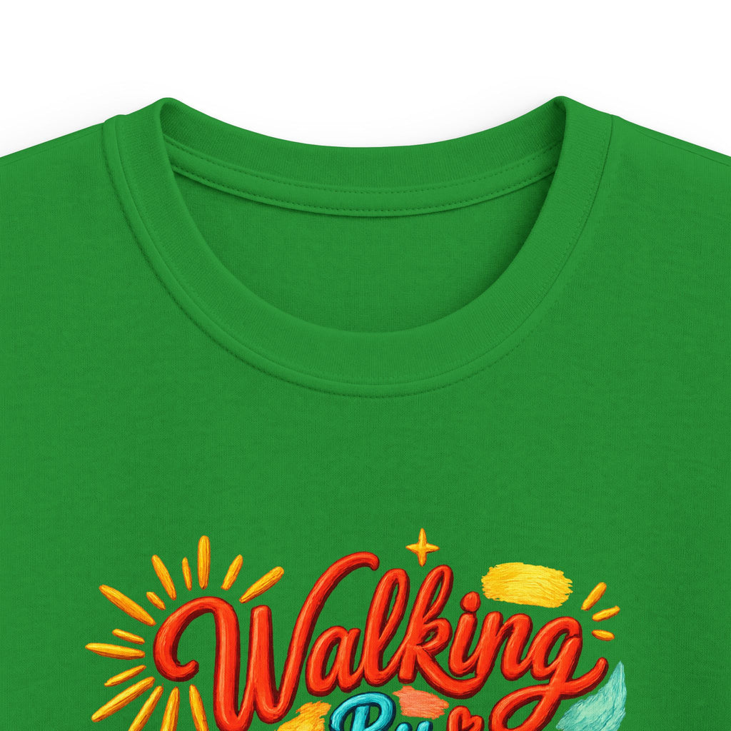 Kids T‑Shirt – "Walking by Faith and Sunshine" Colorful Floral Tee