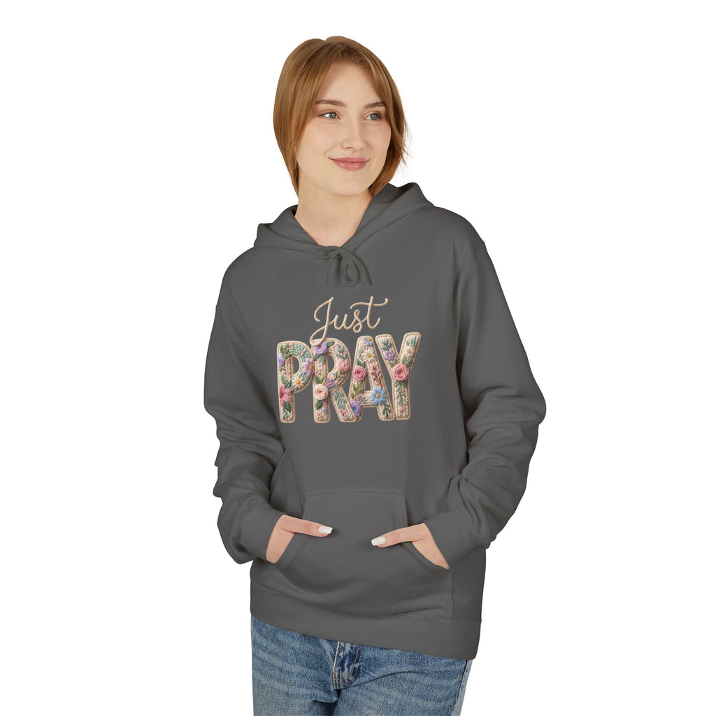 Just Pray floral letters Hoodie | Faith Christian sweatshirt design