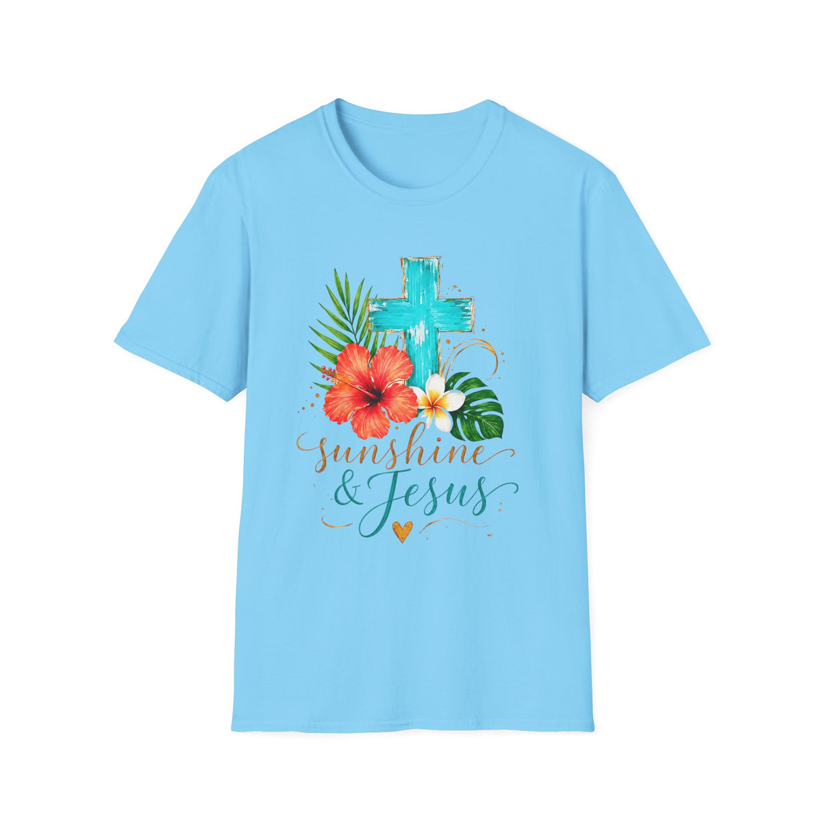 Sunshine & Jesus T-Shirt — Tropical Cross Christian Tee
