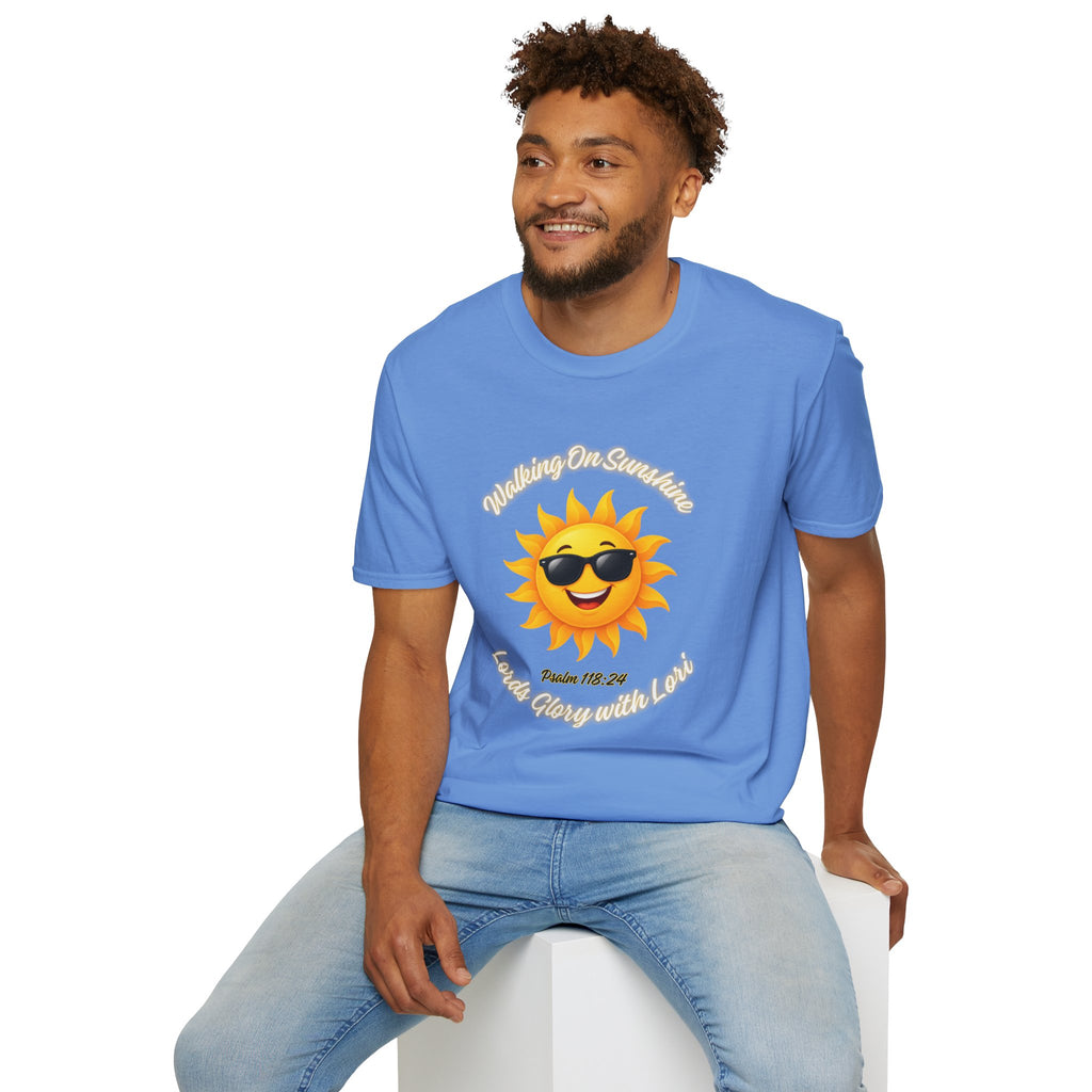 Sunshine Smiles T-Shirt — Sunglasses Sun with Psalm 118:24 Inspirational Tee
