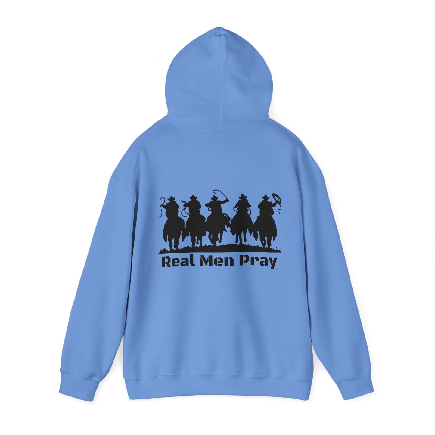 Real Men Pray Cowboys Front and Back Side Unisex Heavy Blend Hooded Sweatshirt