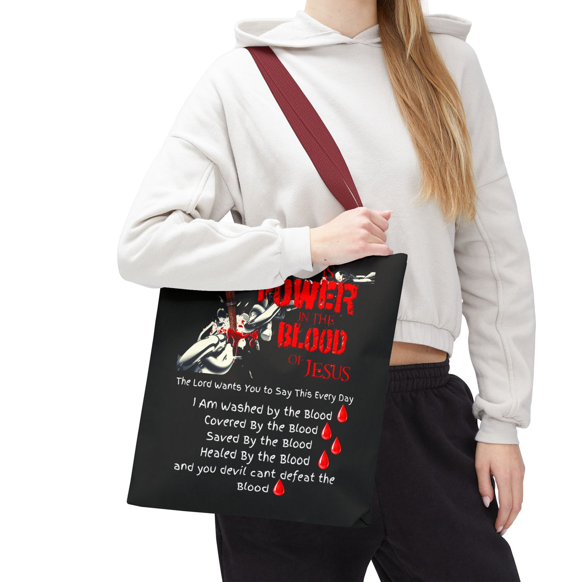 Tote — "The Power of the Blood of Jesus" Inspirational Christian Tote Bag