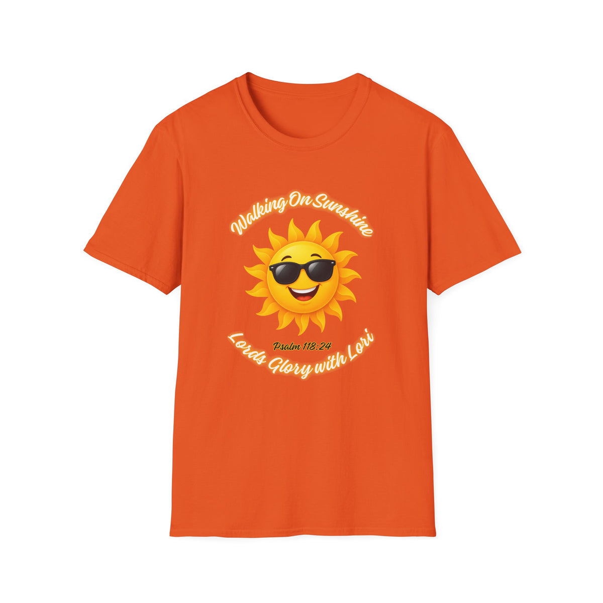 Sunshine Smiles T-Shirt — Sunglasses Sun with Psalm 118:24 Inspirational Tee
