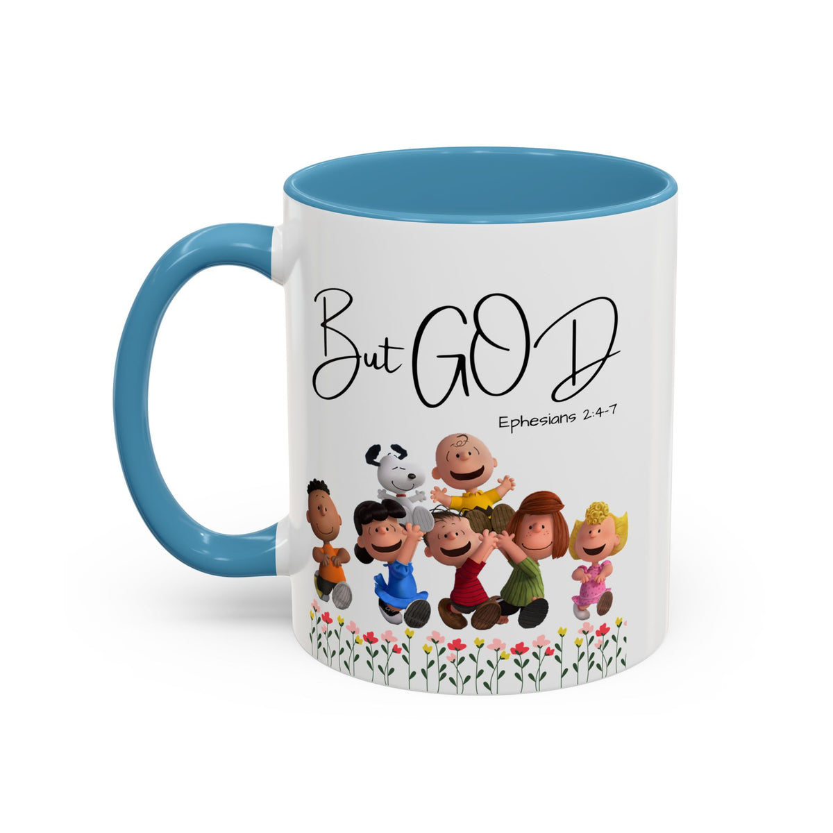 But God Scripture Coffee Mug — Genesis 50:20 Inspirational Heart Accent Mug (11/15oz)