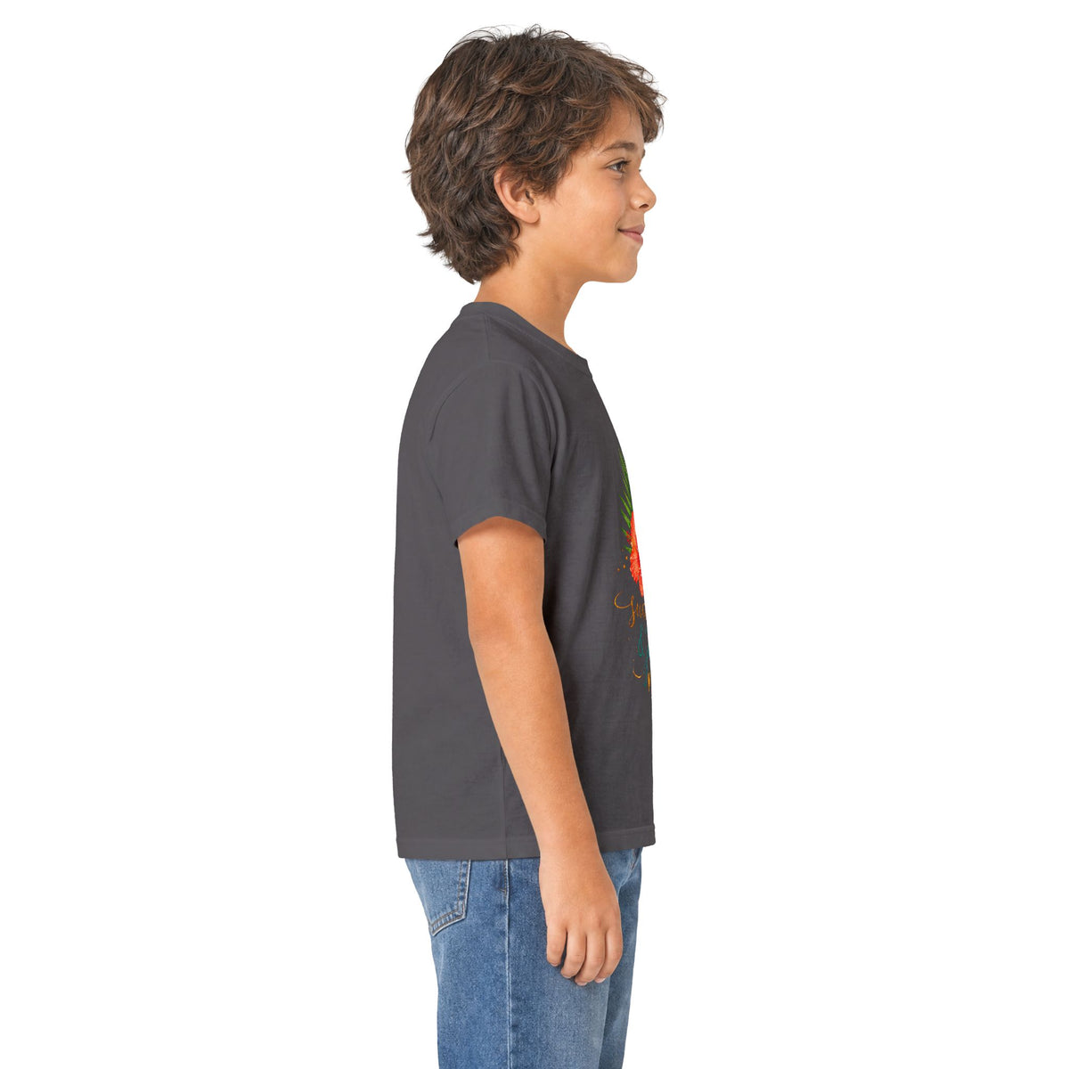 Kids Tee — Sunshine & Jesus Floral Cross Christian Graphic