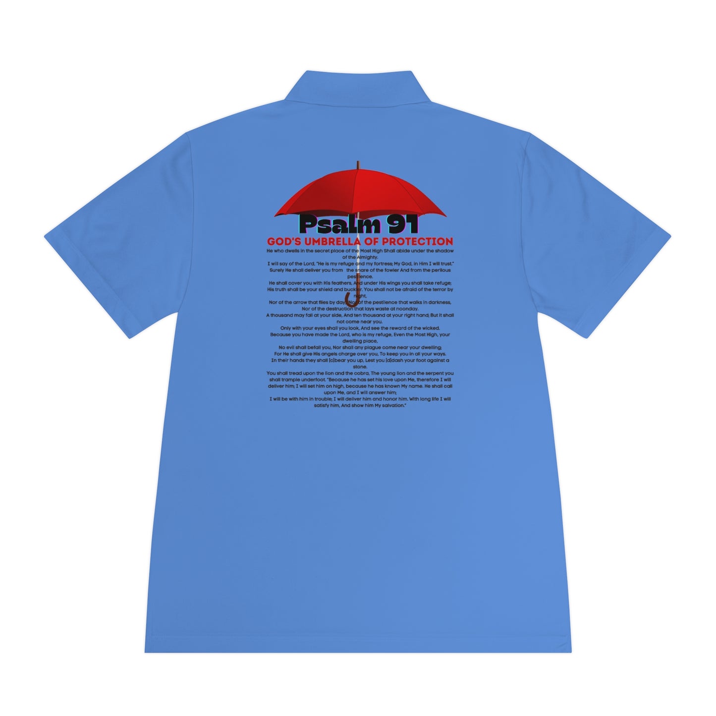 Psalm 91 GODS Umbrella Mens and Womans Sport Polo Shirt