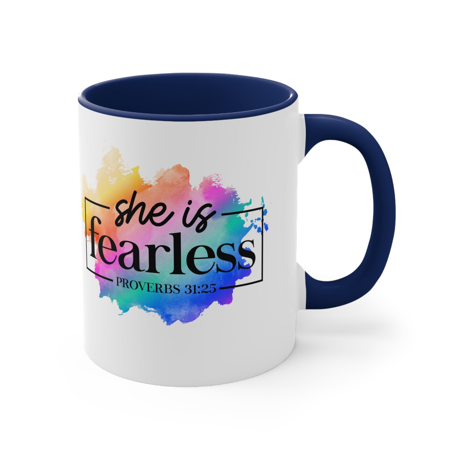 SHE IS FEARLESS - 5 Colors Accent Coffee Mug, 11oz