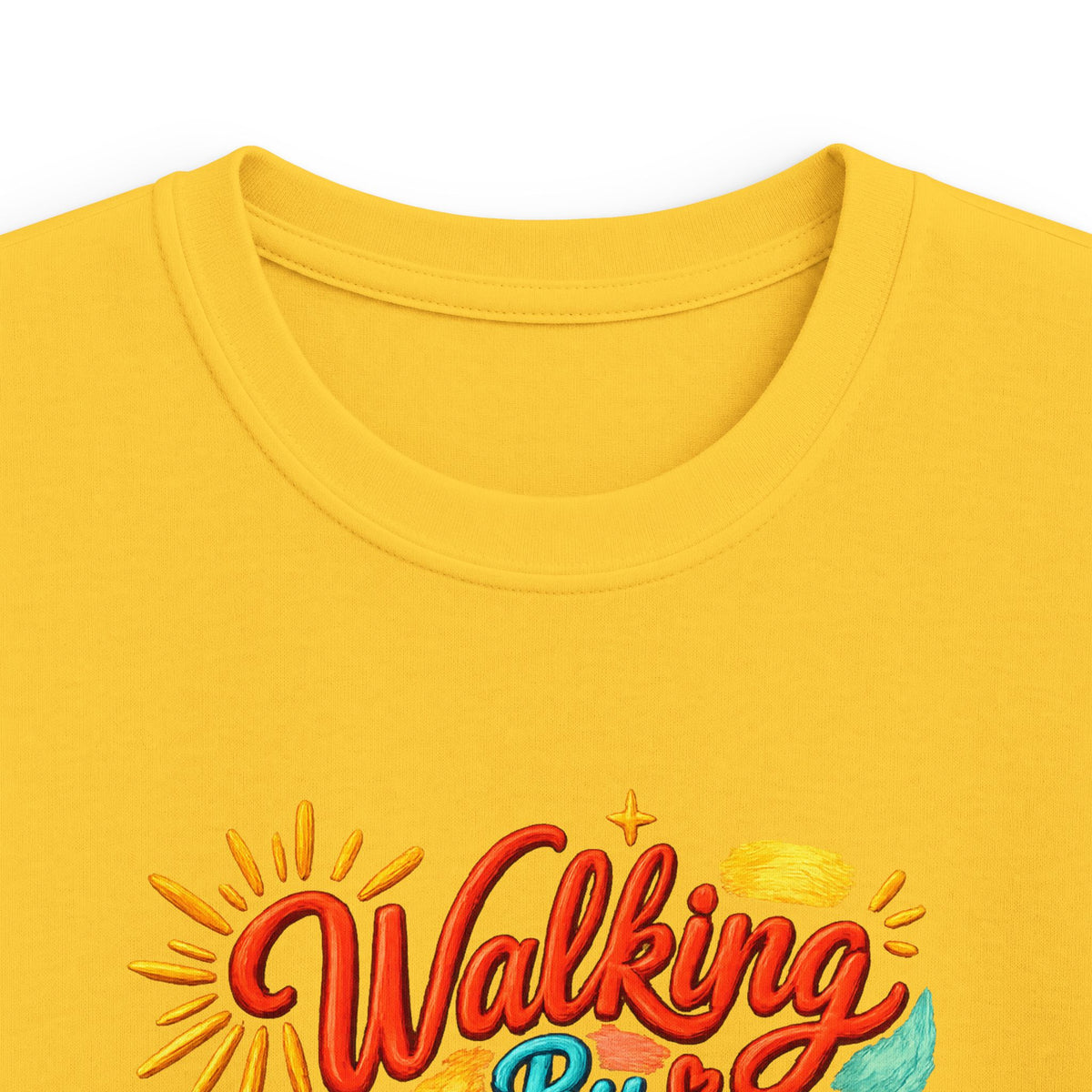 Kids T‑Shirt – "Walking by Faith and Sunshine" Colorful Floral Tee