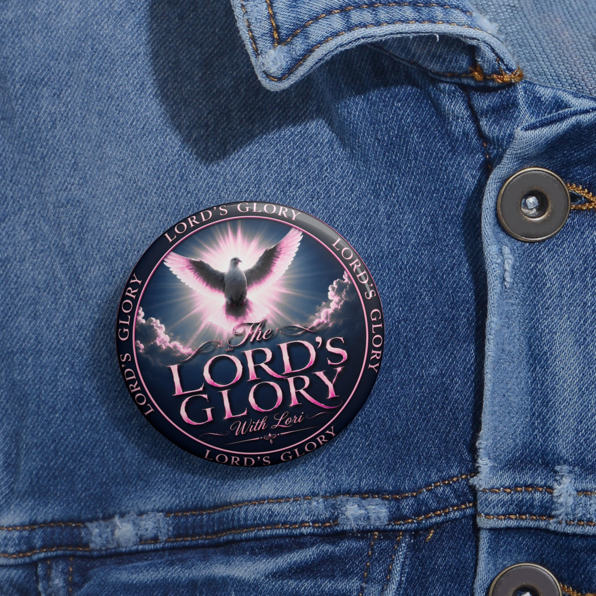 The Lord's Glory Dove Pin Button — Christian Faith Badge