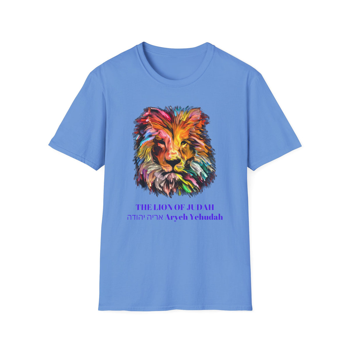 Lion of Judah Colorful Lion T-Shirt — "The Lion of Judah / Aryeh Yehudah" Graphic Tee