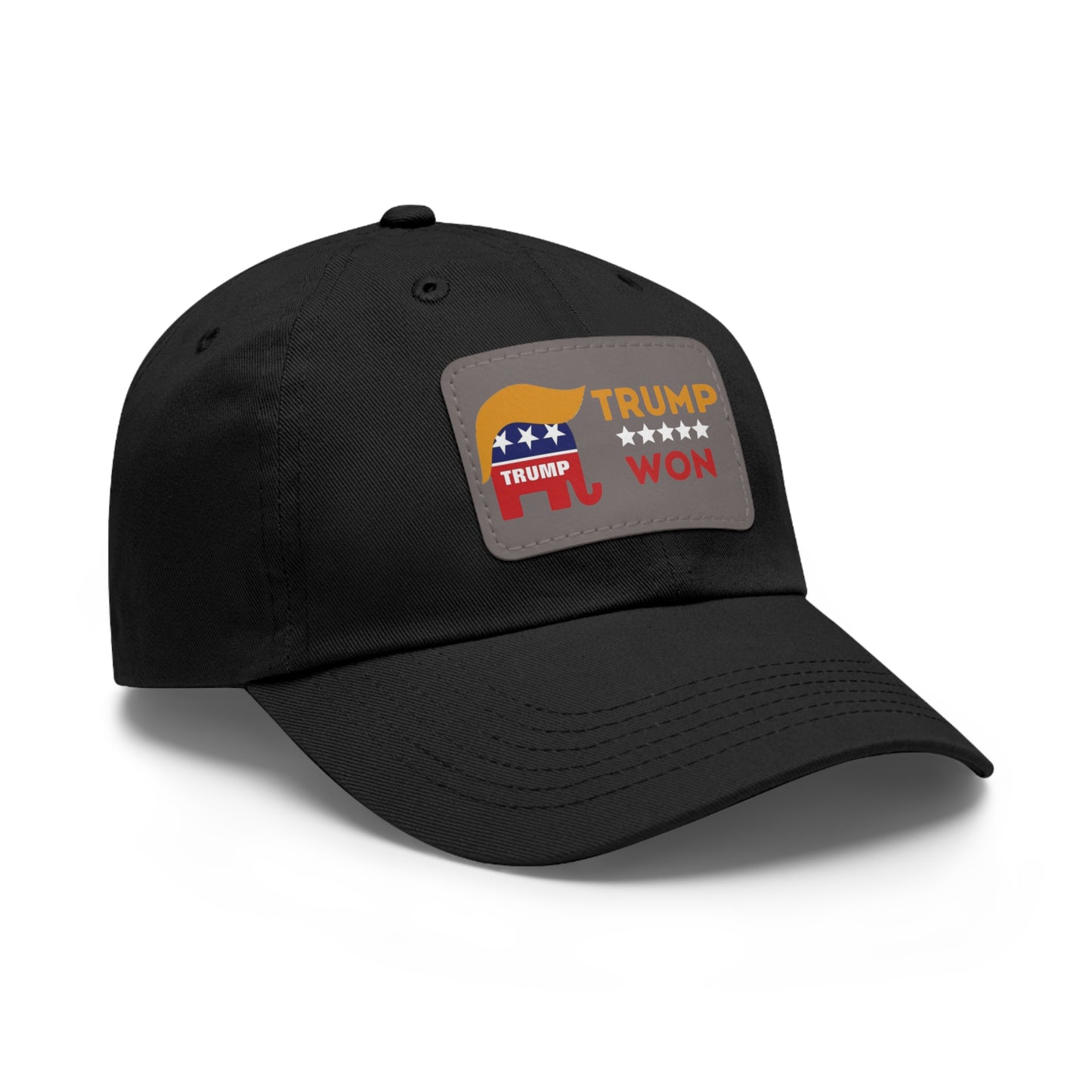 Trump Won Mom and Dad Hat with Leather Patch (Rectangle)