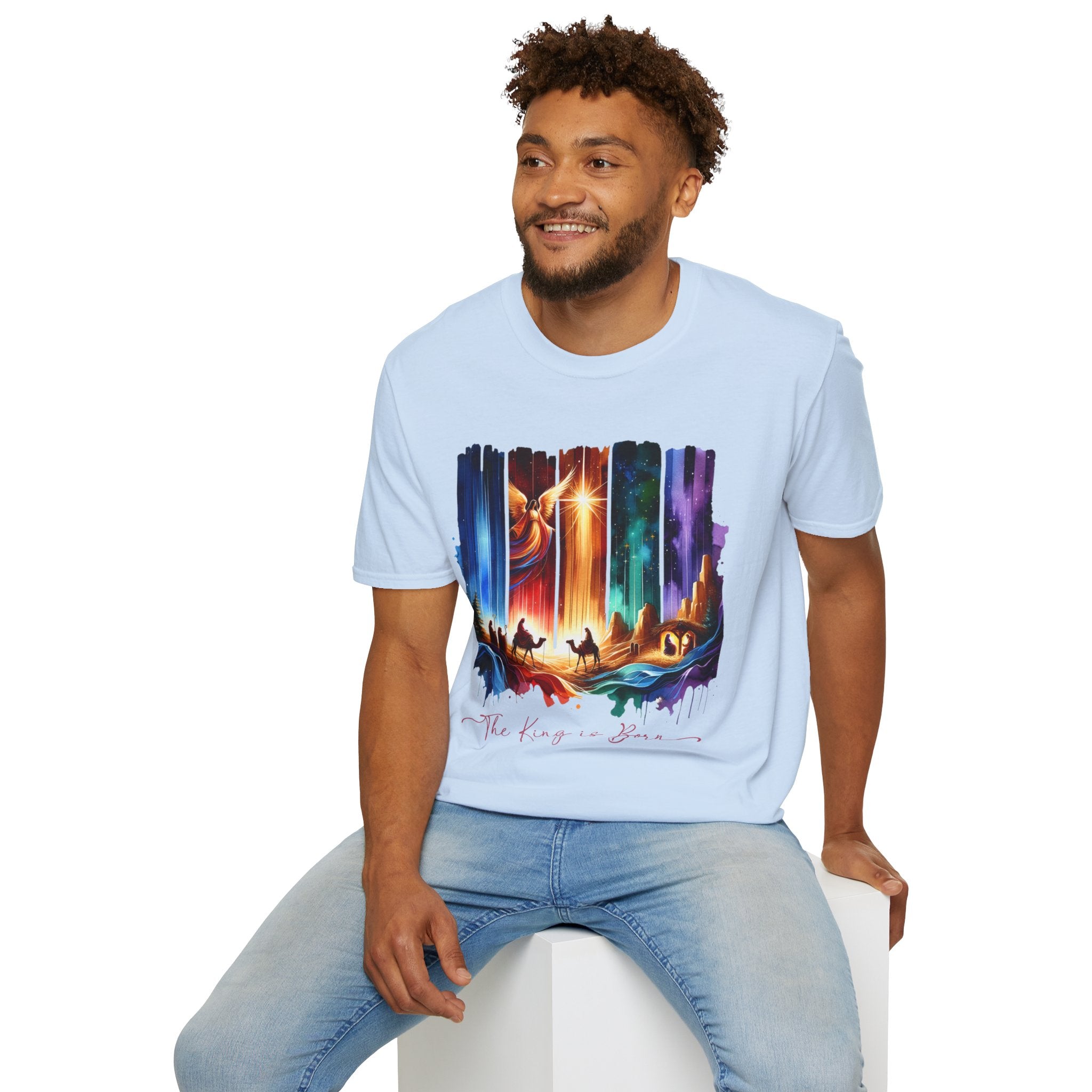 Vibrant Fantasy T-Shirt, Colorful Graphic Tee, Unisex Art Shirt, Great Gift for Fans, Unique Casual Wear, The King is Born Shirt