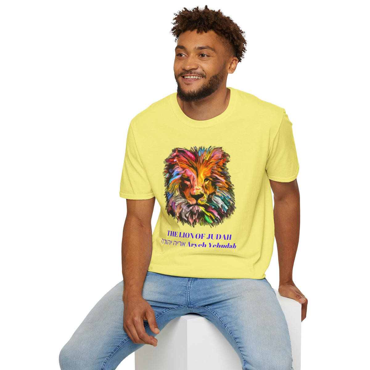 Lion of Judah Colorful Lion T-Shirt — "The Lion of Judah / Aryeh Yehudah" Graphic Tee