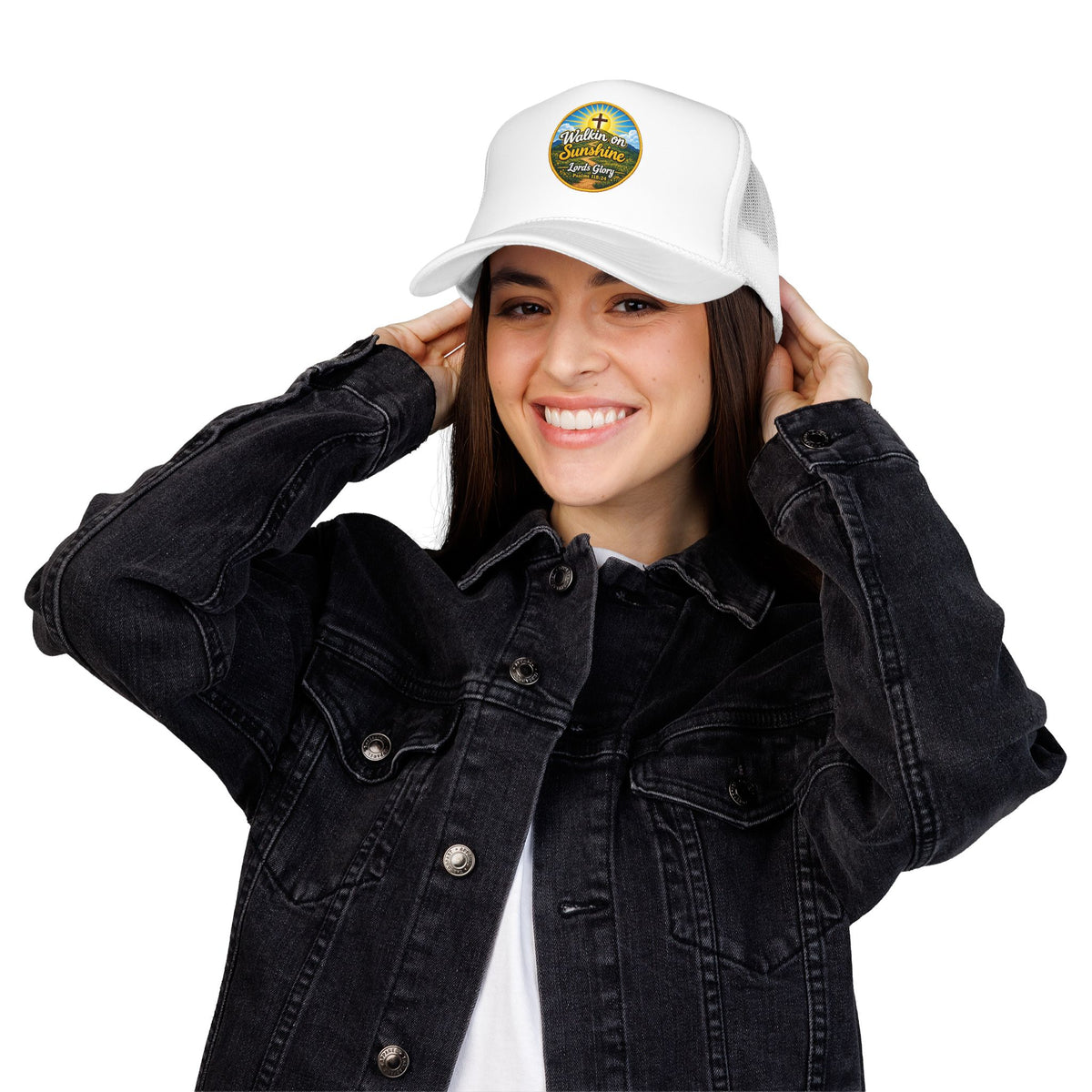 Walkin' on Sunshine Trucker Hat — 'Lord's Glory with Lori' Christian Mesh Cap