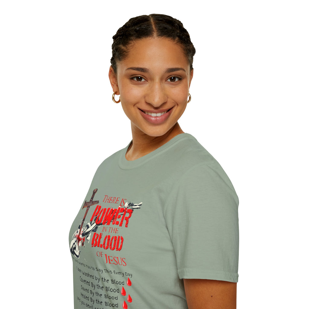 Jesus Blood Cross T-Shirt — "There Is Power In The Blood of Jesus" Christian Tee