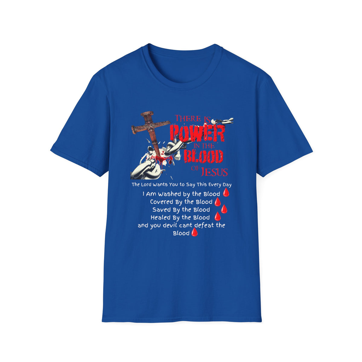 There's Power in the Blood of Jesus T-Shirt — Christian Cross Faith Shirt (Washed by the Blood)