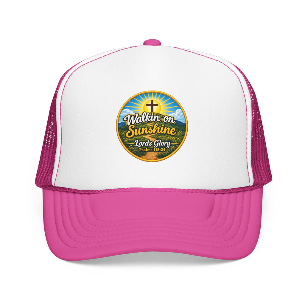 Walkin' on Sunshine Trucker Hat — 'Lord's Glory with Lori' Christian Mesh Cap