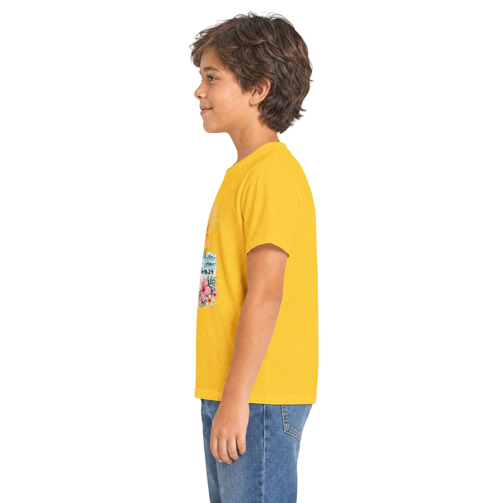 Kids Tee — "Walking in Sunshine" Floral Palm Beach Christian T‑Shirt (Psalm 118:24)