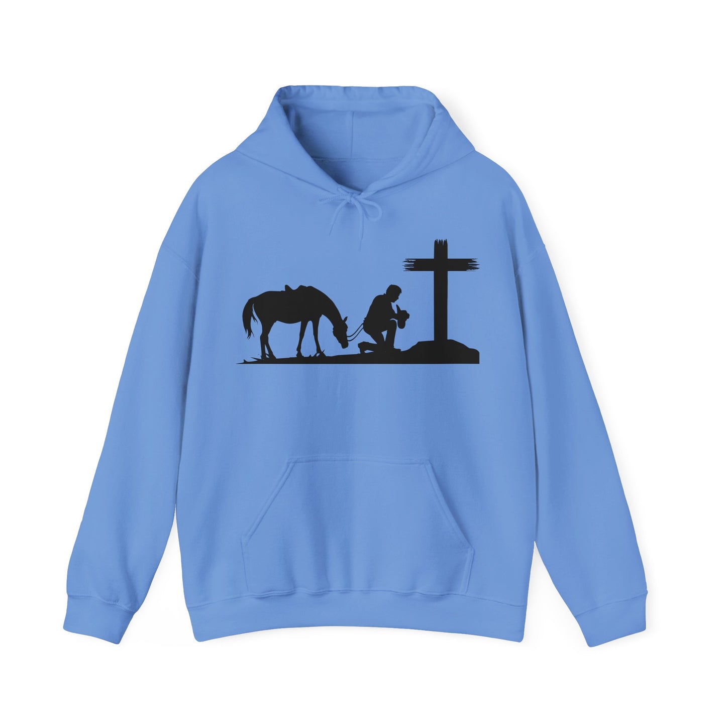 Real Men Pray Cowboys Front and Back Side Unisex Heavy Blend Hooded Sweatshirt