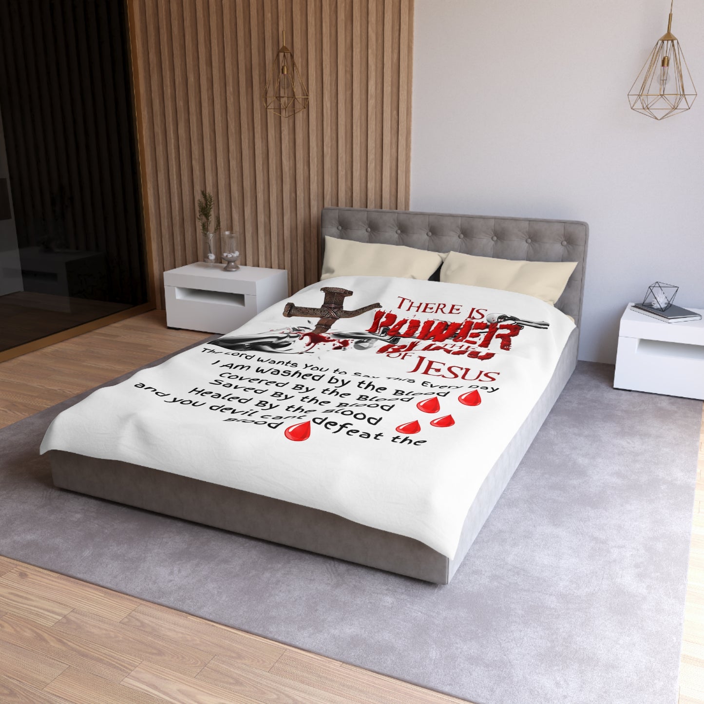 The Power of the Blood of Jesus - Microfiber Duvet Cover