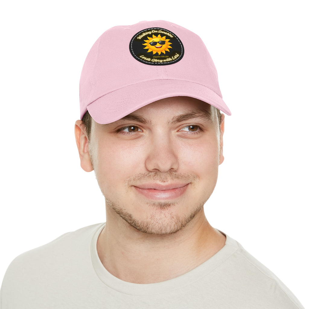 Sunshine Smiles Dad Hat — Round Leather Patch ‘Always Brighter’