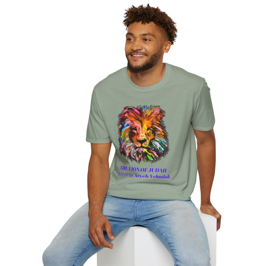 Lion of Judah Colorful Lion T-Shirt — "The Lion of Judah / Aryeh Yehudah" Graphic Tee