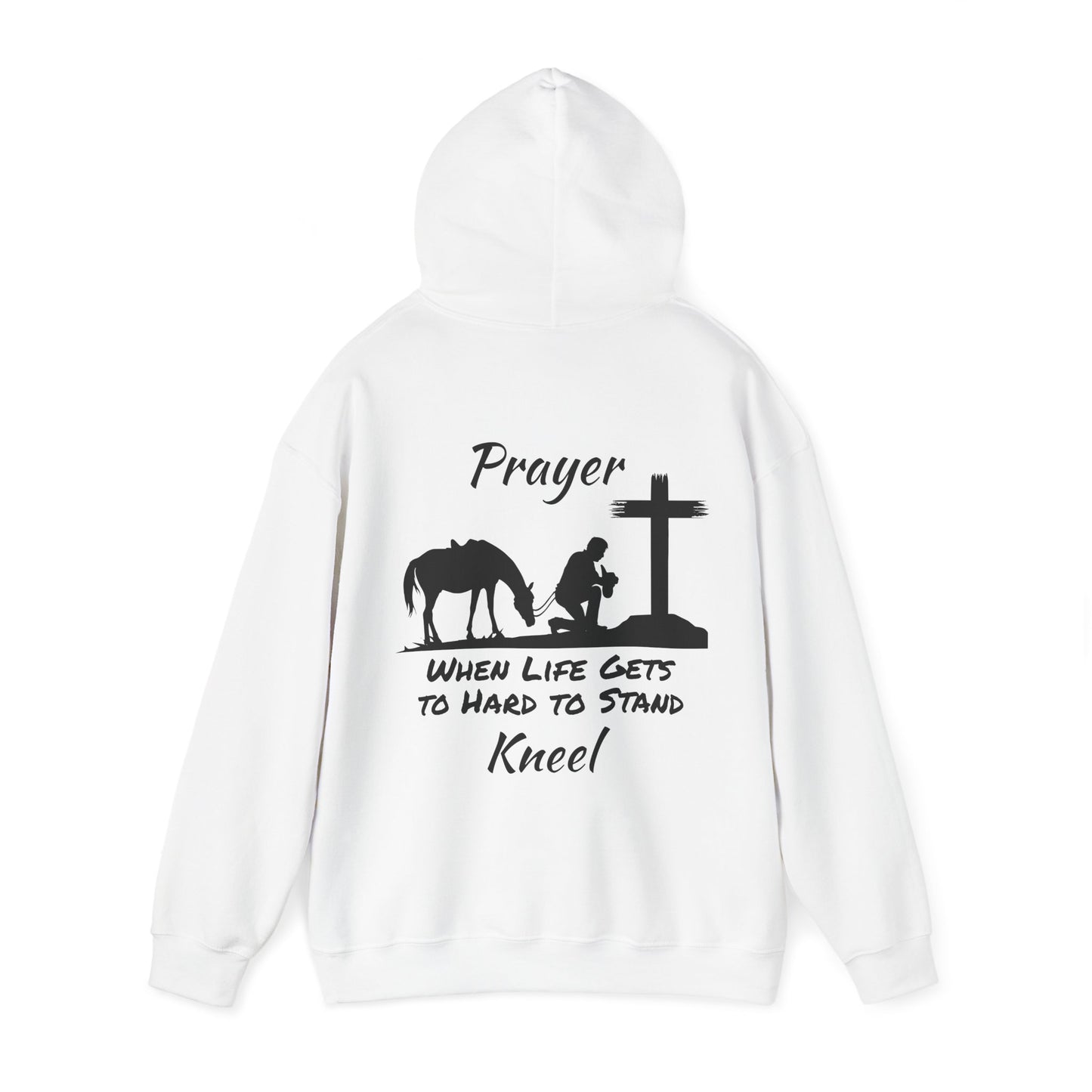 Prayer - when life gets to hard to stand - Kneel - Unisex Heavy Blend Hooded Sweatshirt