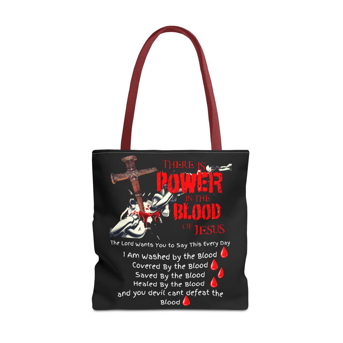 Tote — "The Power of the Blood of Jesus" Inspirational Christian Tote Bag