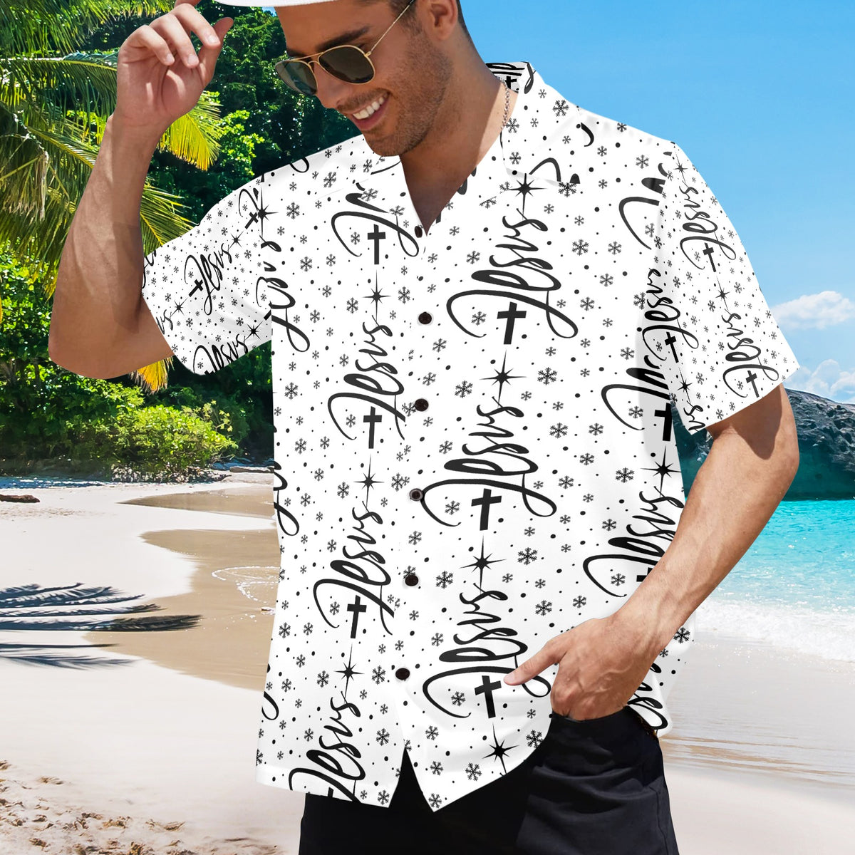 Men's All Over Print Jesus Shirt Made In USA Ships to USA Only