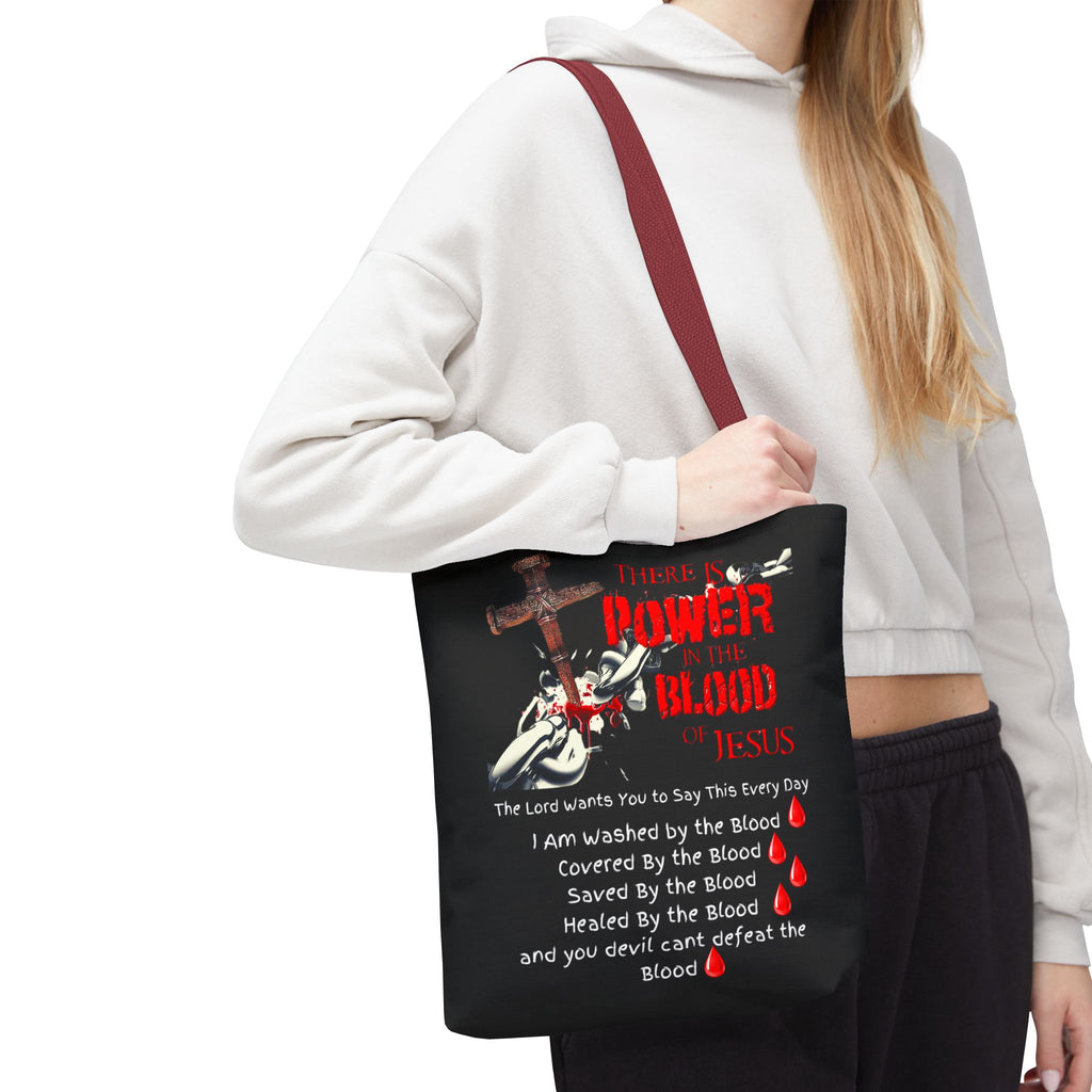 Tote — "The Power of the Blood of Jesus" Inspirational Christian Tote Bag