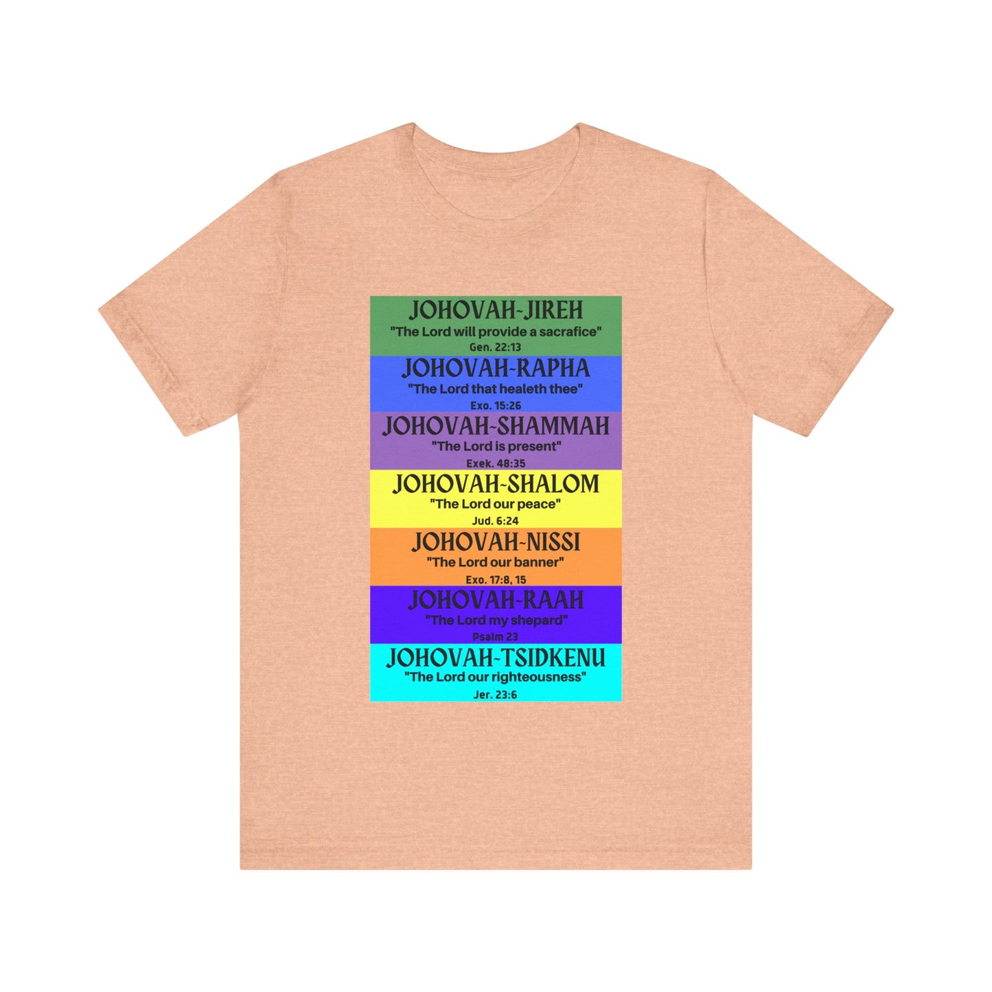 JEHOVAH's  names - Many Colors Unisex Jersey Short Sleeve Tee