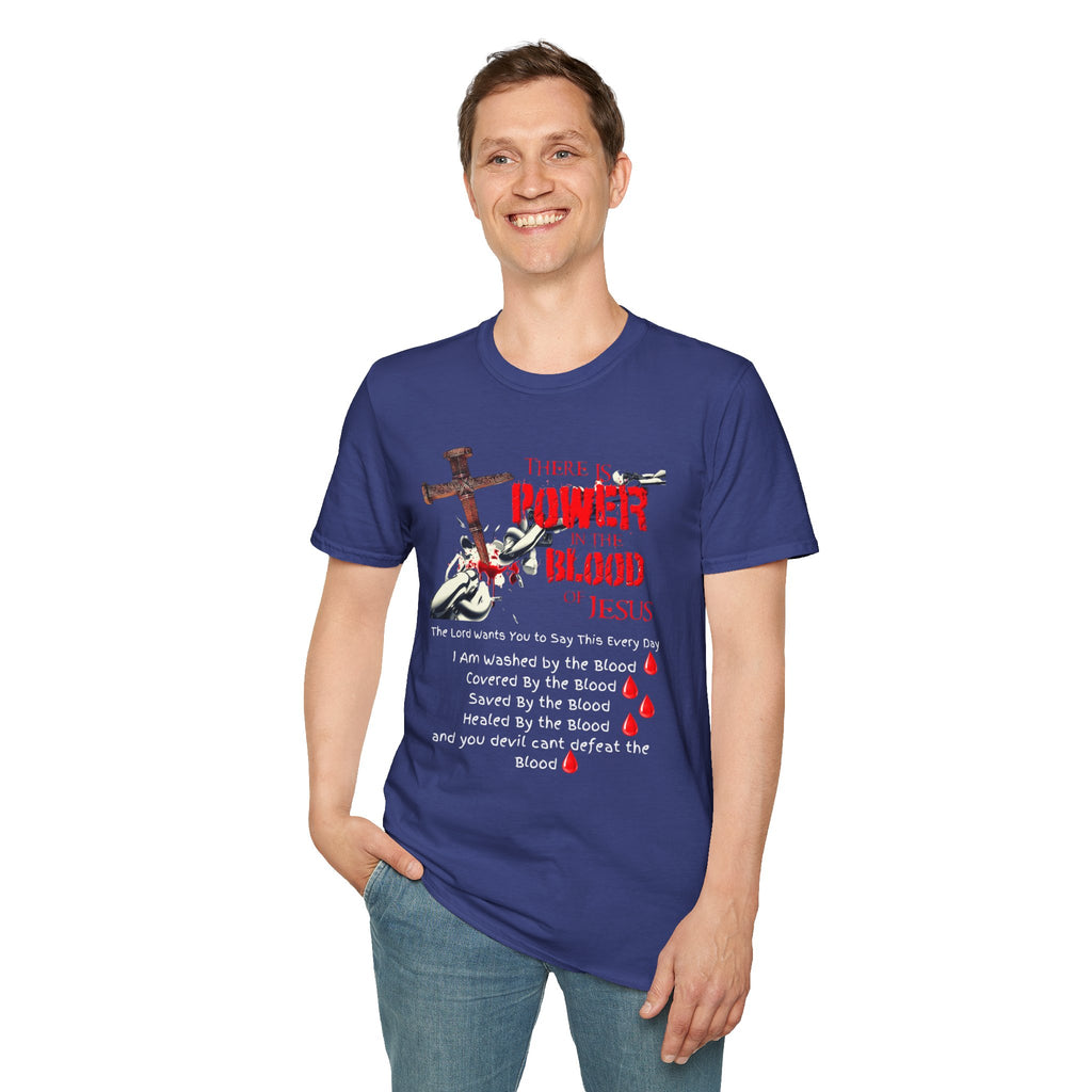 There's Power in the Blood of Jesus T-Shirt — Christian Cross Faith Shirt (Washed by the Blood)