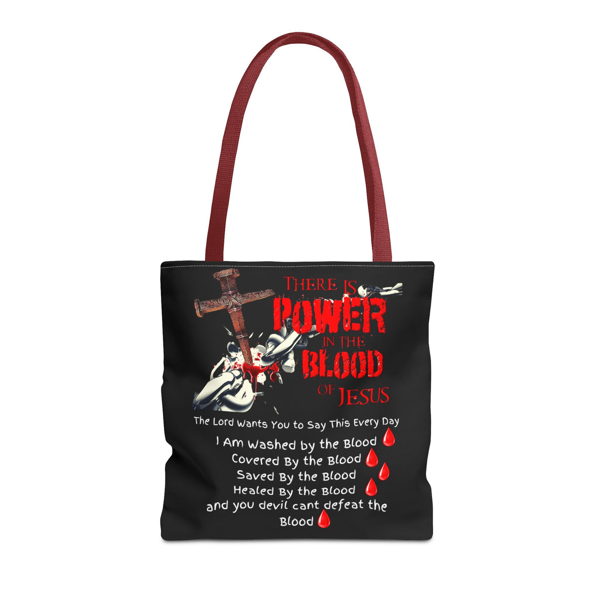 Tote — "The Power of the Blood of Jesus" Inspirational Christian Tote Bag