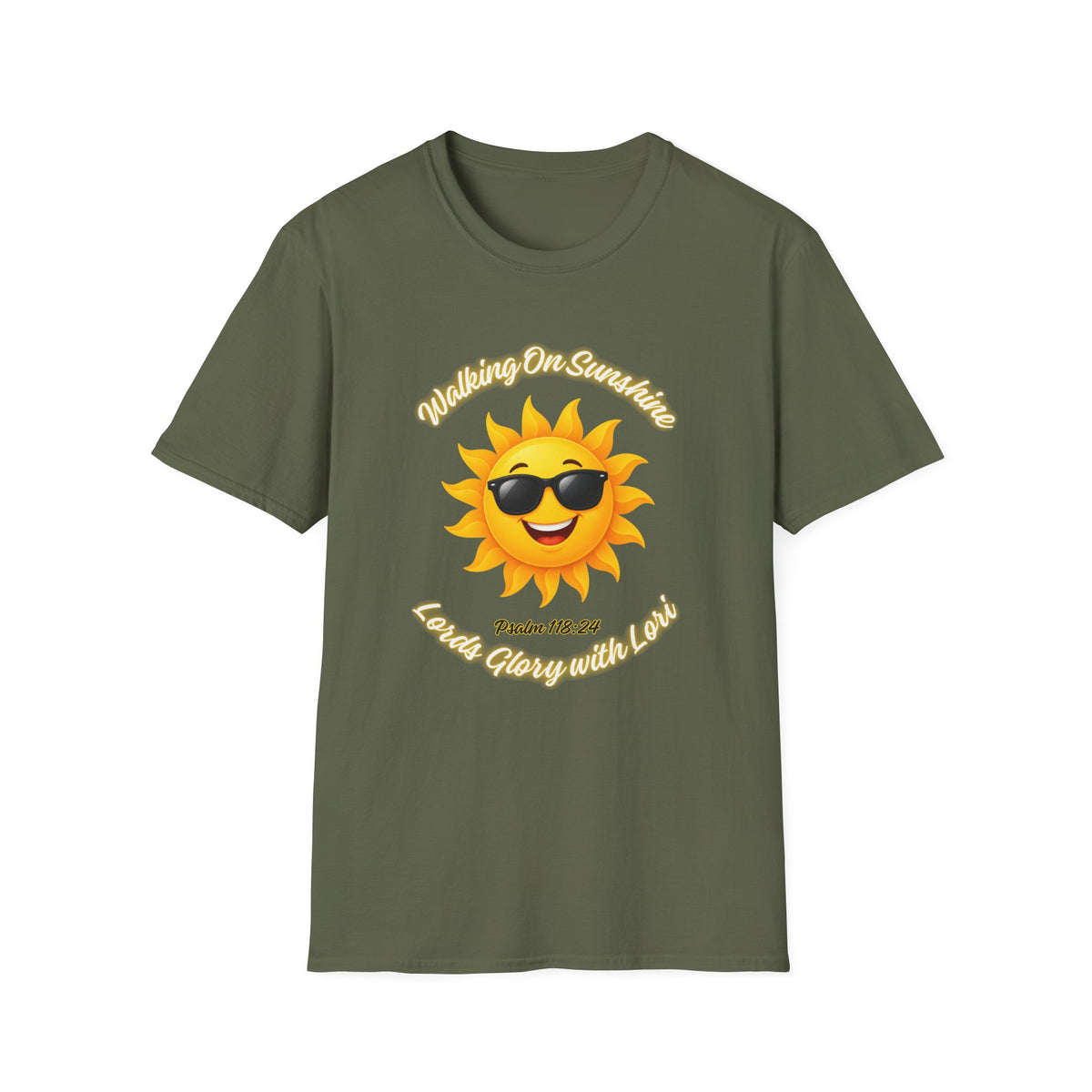Sunshine Smiles T-Shirt — Sunglasses Sun with Psalm 118:24 Inspirational Tee