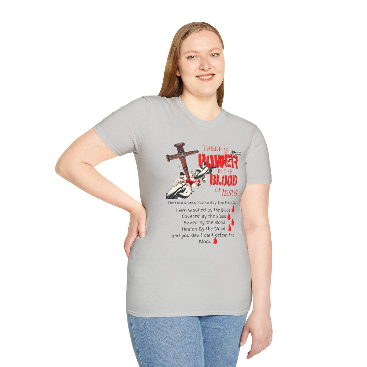 Jesus Blood Cross T-Shirt — "There Is Power In The Blood of Jesus" Christian Tee