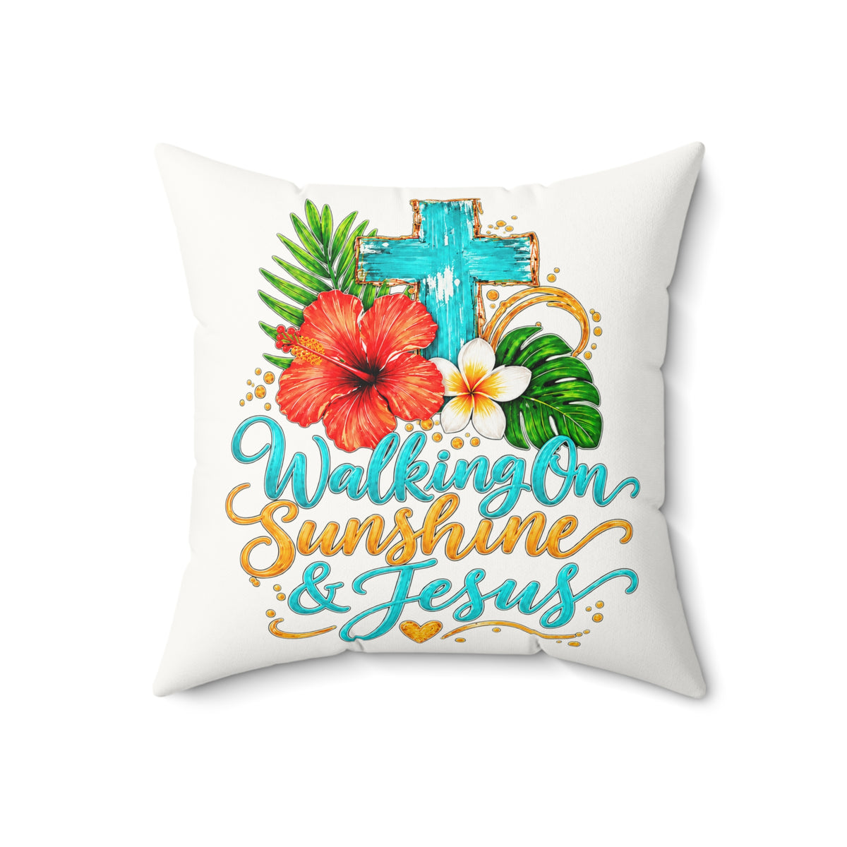 Walking on Sunshine Faux Suede Square Pillow