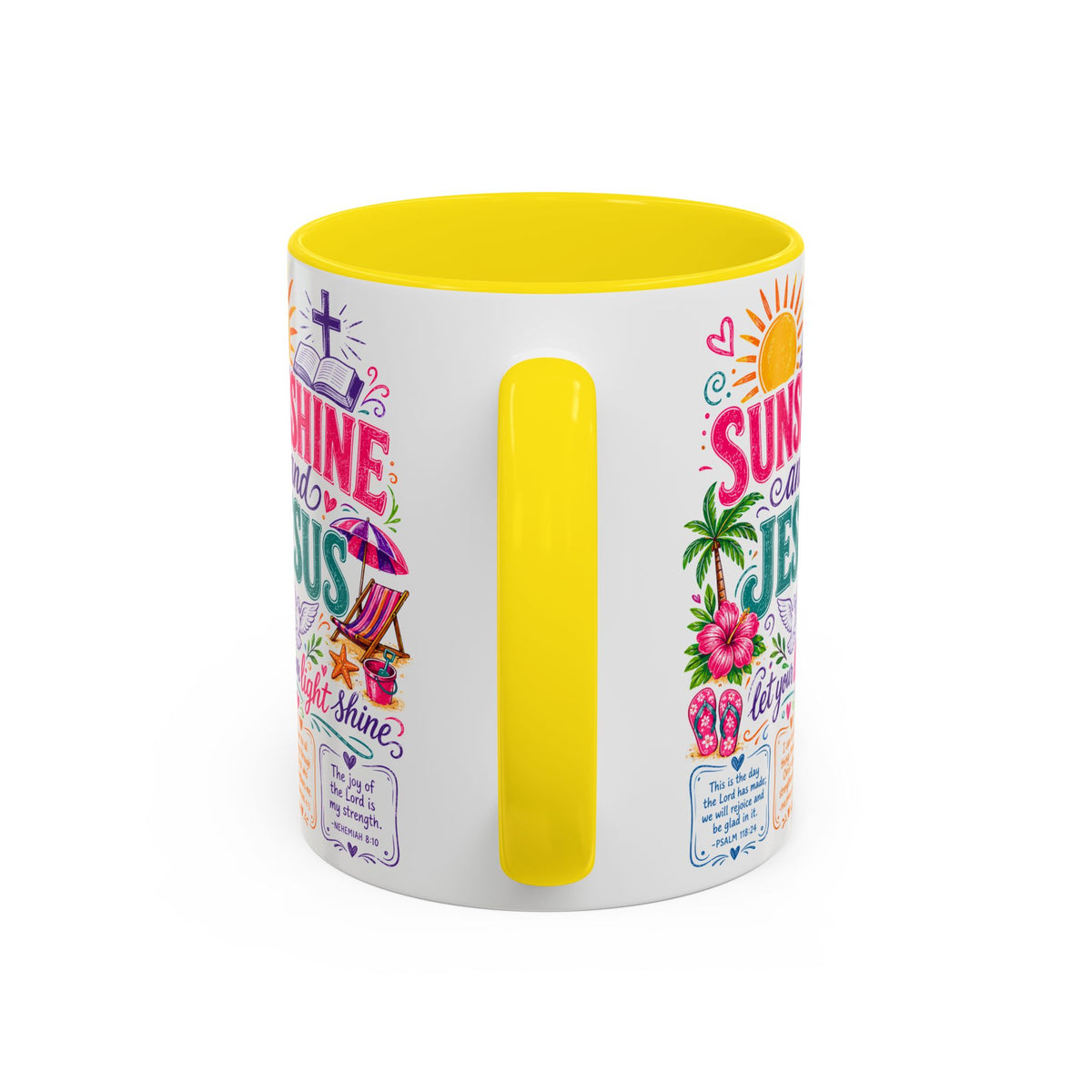 Sunshine and Jesus Coffee Mug — Faith-Inspired Beach Vibe Accent Mug (11/15oz)