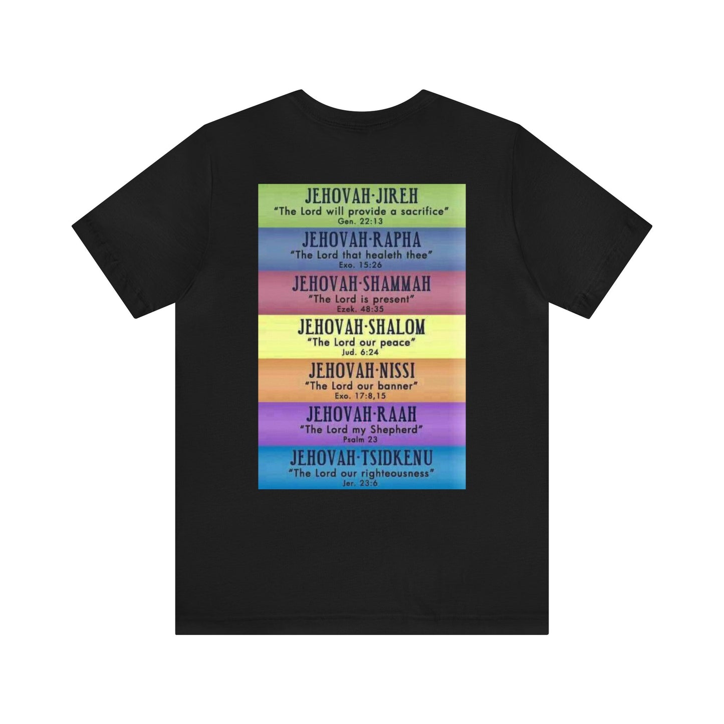 JEHOVAH's  names - Many Colors Unisex Jersey Short Sleeve Tee