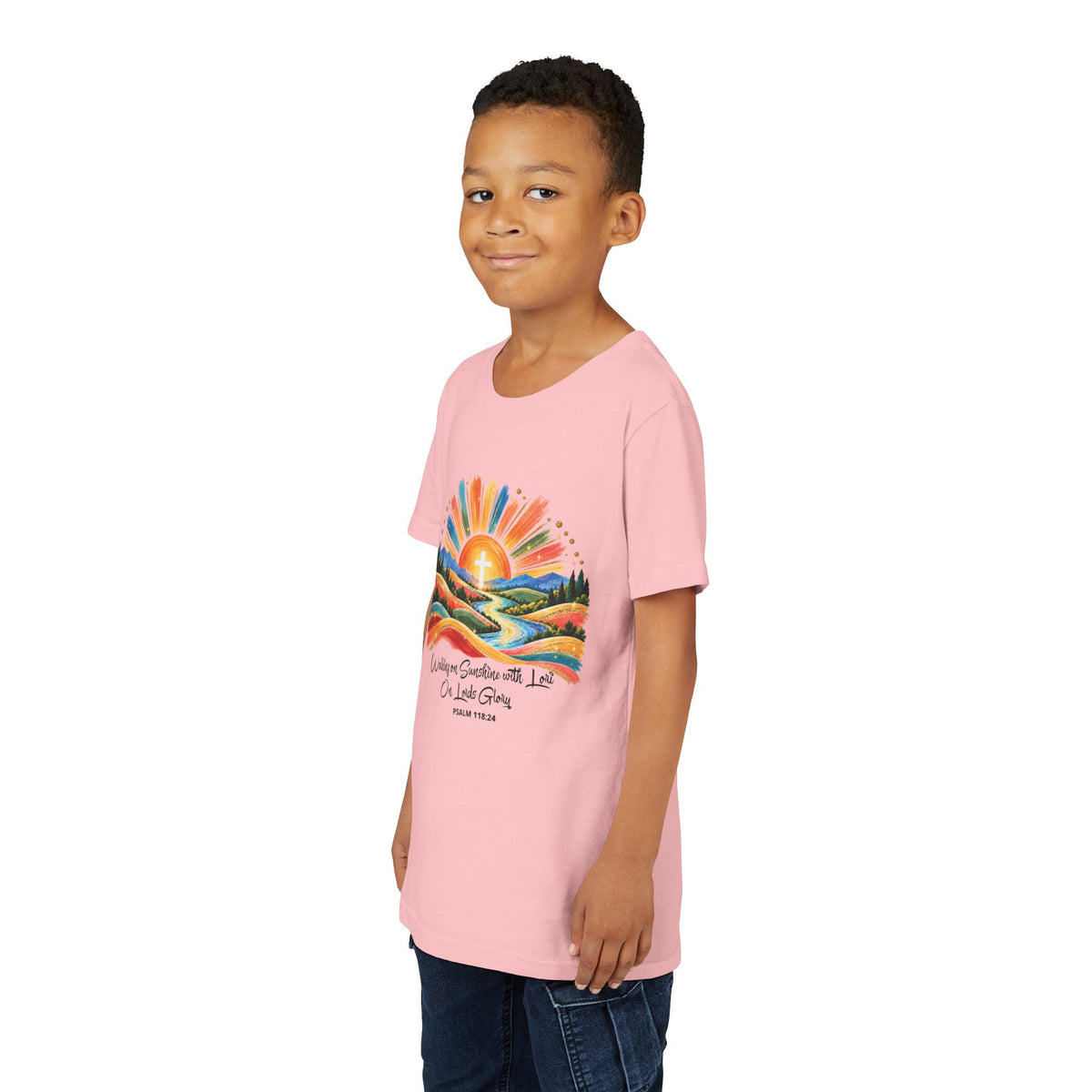 Youth Short Sleeve Tee – Walking On Sunshine with Lords Glory Design