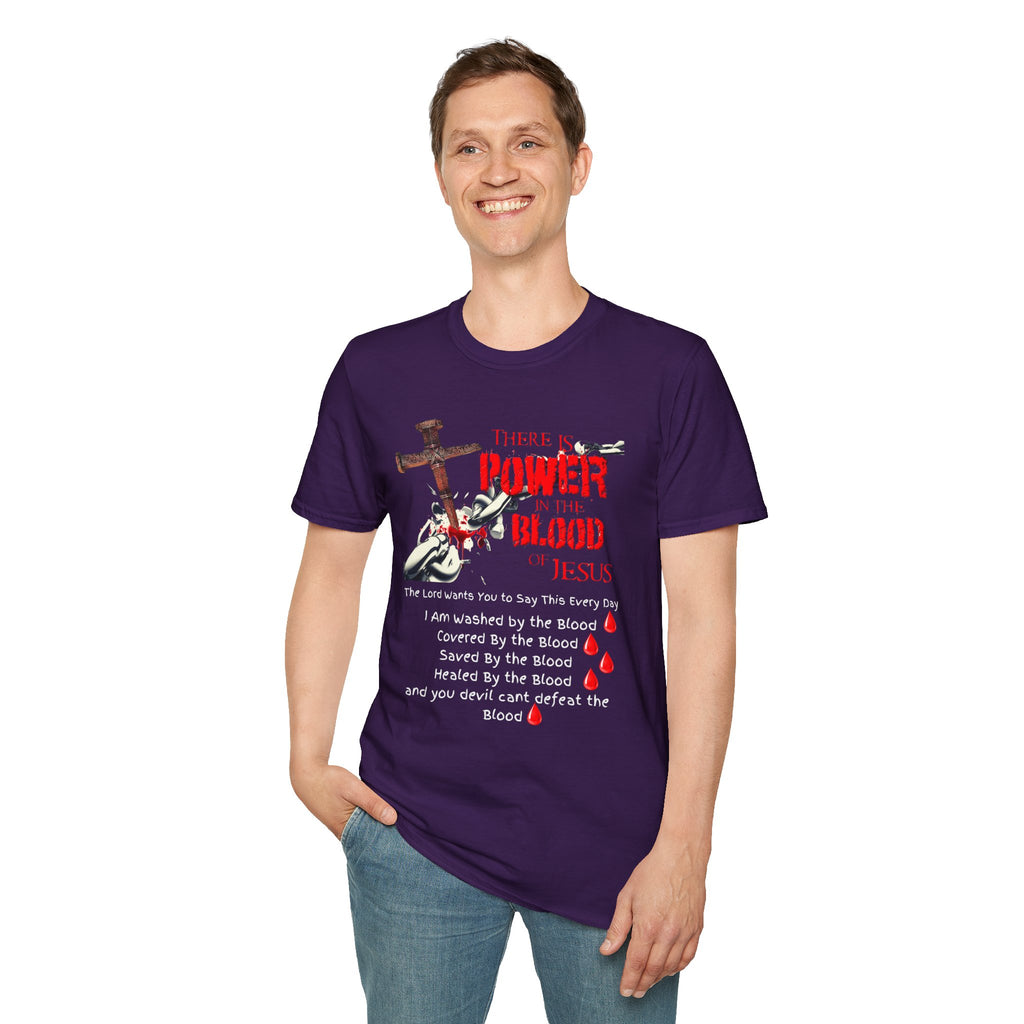 There's Power in the Blood of Jesus T-Shirt — Christian Cross Faith Shirt (Washed by the Blood)